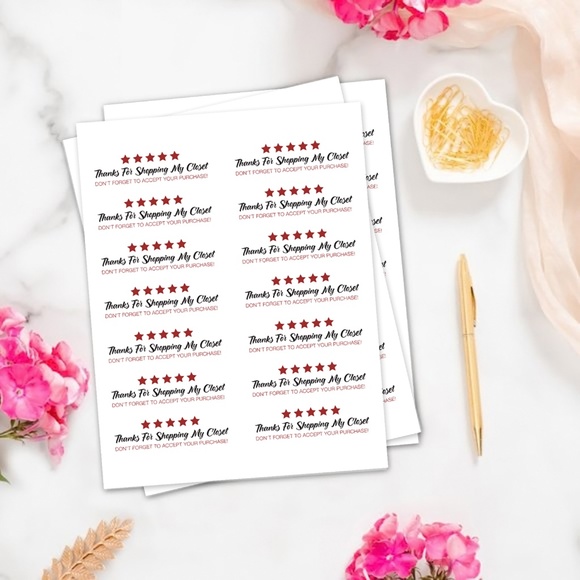 Thanks for Shopping My Closet Rating Sticker Labels – (48 ct) - Picture 3 of 5